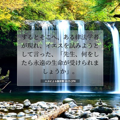 Picture 07 - ルカによる福音書 10:25 JPN - するとそこへ、ある律法学者が現れ - Bible Verse Picture