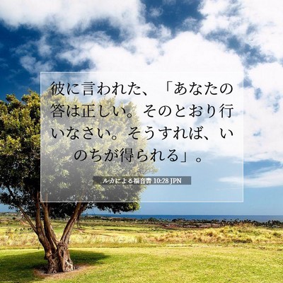 Picture 07 - ルカによる福音書 10:28 JPN - 彼に言われた、「あなたの答は正し - Bible Verse Picture