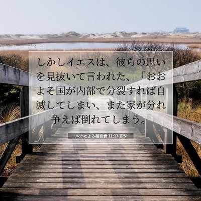 Picture 07 - ルカによる福音書 11:17 JPN - しかしイエスは、彼らの思いを見抜 - Bible Verse Picture