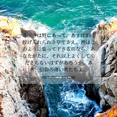 Picture 07 - ルカによる福音書 12:28 JPN - きょうは野にあって、あすは炉に投 - Bible Verse Picture