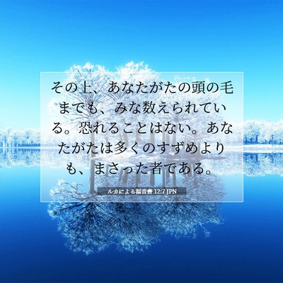 Picture 07 - ルカによる福音書 12:7 JPN - その上、あなたがたの頭の毛までも - Bible Verse Picture
