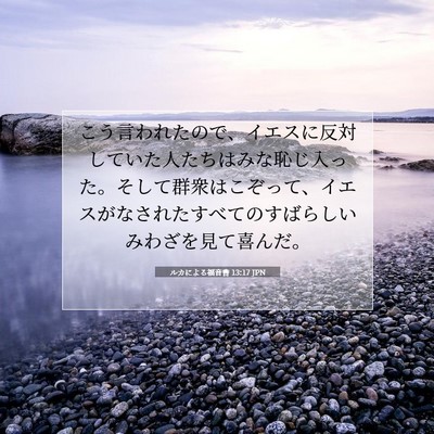 Picture 07 - ルカによる福音書 13:17 JPN - こう言われたので、イエスに反対し - Bible Verse Picture