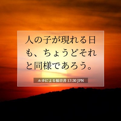 Picture 07 - ルカによる福音書 17:30 JPN - 人の子が現れる日も、ちょうどそれ - Bible Verse Picture
