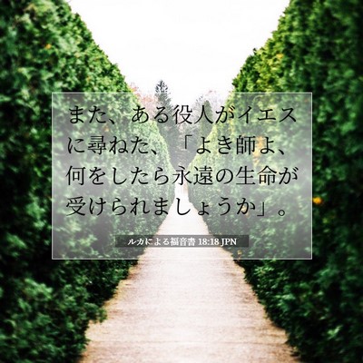 Picture 07 - ルカによる福音書 18:18 JPN - また、ある役人がイエスに尋ねた、 - Bible Verse Picture