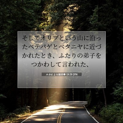 Picture 07 - ルカによる福音書 19:29 JPN - そしてオリブという山に沿ったベテ - Bible Verse Picture