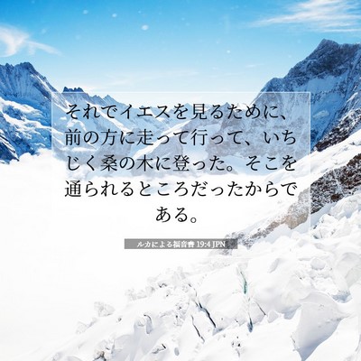 Picture 07 - ルカによる福音書 19:4 JPN - それでイエスを見るために、前の方 - Bible Verse Picture