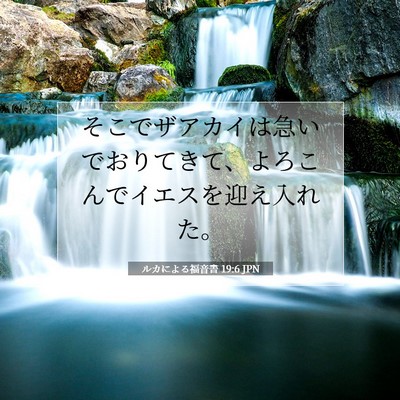 Picture 07 - ルカによる福音書 19:6 JPN - そこでザアカイは急いでおりてきて - Bible Verse Picture