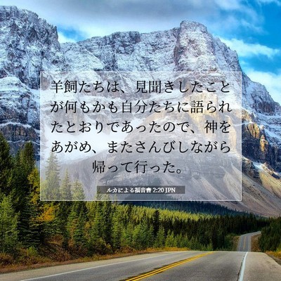 Picture 07 - ルカによる福音書 2:20 JPN - 羊飼たちは、見聞きしたことが何も - Bible Verse Picture