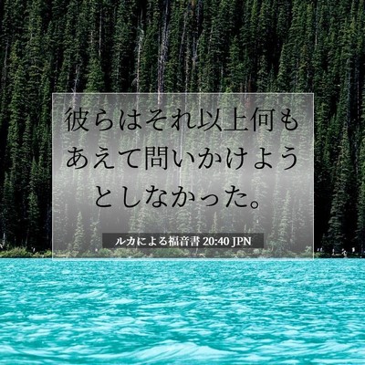 Picture 07 - ルカによる福音書 20:40 JPN - 彼らはそれ以上何もあえて問いかけ - Bible Verse Picture