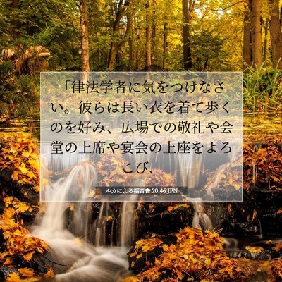 Picture 07 - ルカによる福音書 20:46 JPN - 「律法学者に気をつけなさい。彼ら - Bible Verse Picture