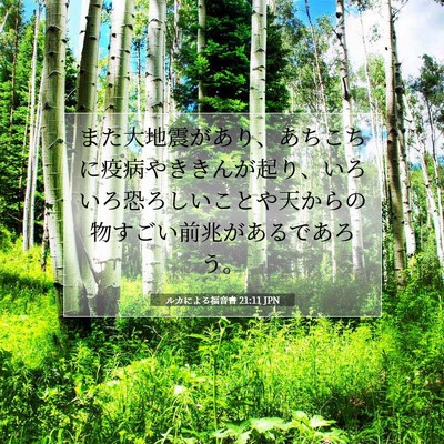 Picture 07 - ルカによる福音書 21:11 JPN - また大地震があり、あちこちに疫病 - Bible Verse Picture