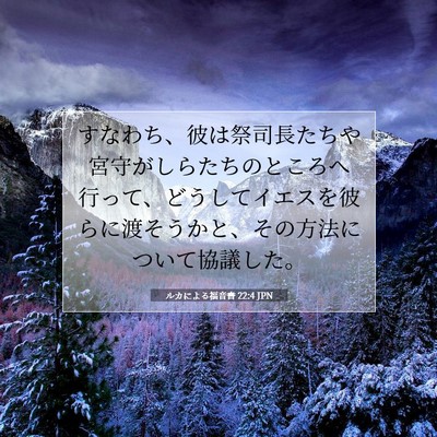 Picture 07 - ルカによる福音書 22:4 JPN - すなわち、彼は祭司長たちや宮守が - Bible Verse Picture