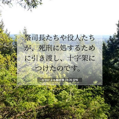 Picture 07 - ルカによる福音書 24:20 JPN - 祭司長たちや役人たちが、死刑に処 - Bible Verse Picture