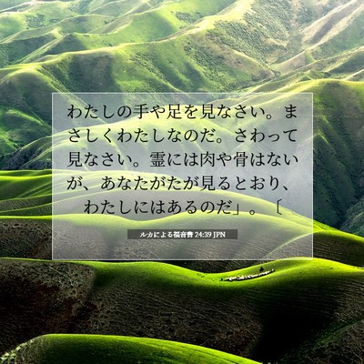 Picture 07 - ルカによる福音書 24:39 JPN - わたしの手や足を見なさい。まさし - Bible Verse Picture