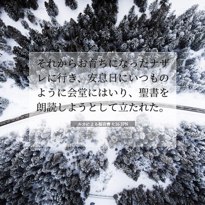 Picture 07 - ルカによる福音書 4:16 JPN - それからお育ちになったナザレに行 - Bible Verse Picture