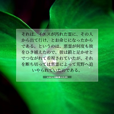 Picture 07 - ルカによる福音書 8:29 JPN - それは、イエスが汚れた霊に、その - Bible Verse Picture