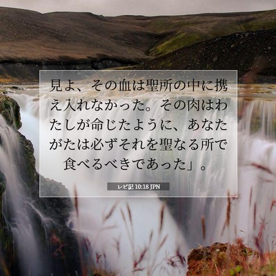 Picture 07 - レビ記 10:18 JPN - 見よ、その血は聖所の中に携え入れ - Bible Verse Picture