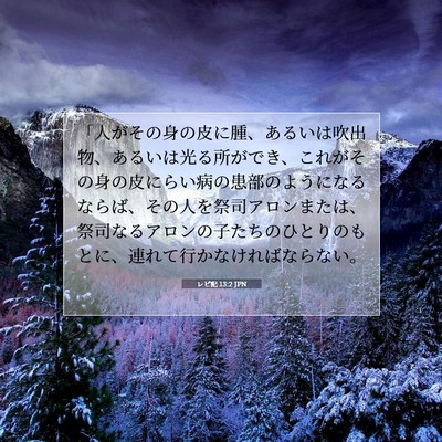 Picture 07 - レビ記 13:2 JPN - 「人がその身の皮に腫、あるいは吹 - Bible Verse Picture
