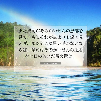 Picture 07 - レビ記 13:31 JPN - また祭司がそのかいせんの患部を見 - Bible Verse Picture