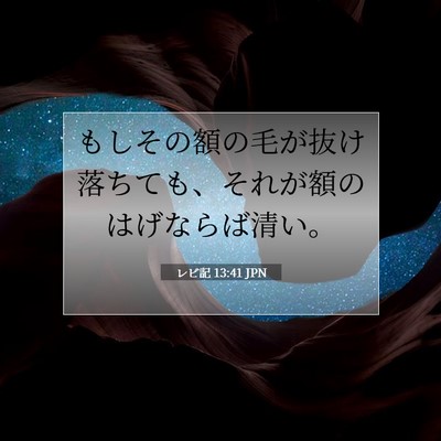 Picture 07 - レビ記 13:41 JPN - もしその額の毛が抜け落ちても、そ - Bible Verse Picture