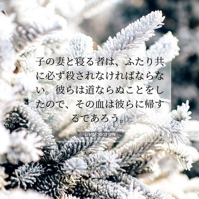 Picture 07 - レビ記 20:12 JPN - 子の妻と寝る者は、ふたり共に必ず - Bible Verse Picture