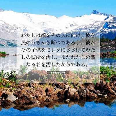 Picture 07 - レビ記 20:3 JPN - わたしは顔をその人に向け、彼を民 - Bible Verse Picture