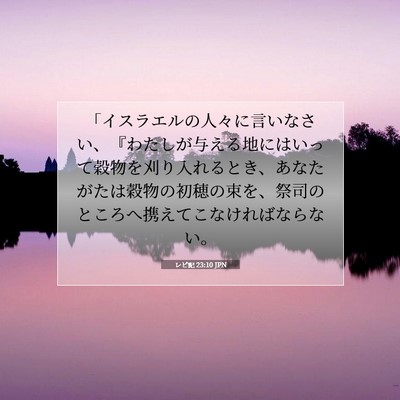 Picture 07 - レビ記 23:10 JPN - 「イスラエルの人々に言いなさい、 - Bible Verse Picture