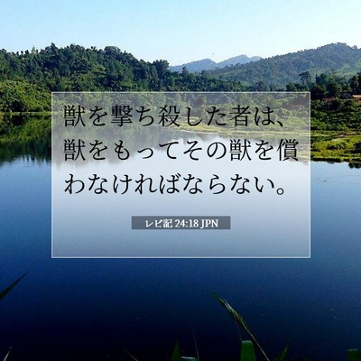 Picture 07 - レビ記 24:18 JPN - 獣を撃ち殺した者は、獣をもってそ - Bible Verse Picture