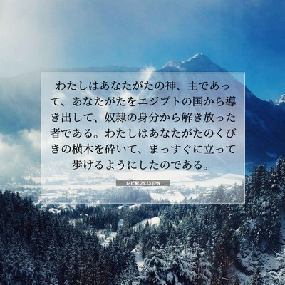 Picture 07 - レビ記 26:13 JPN - わたしはあなたがたの神、主であっ - Bible Verse Picture