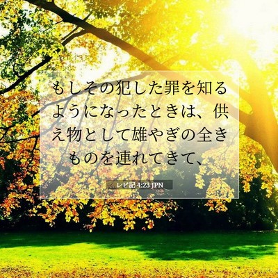 Picture 07 - レビ記 4:23 JPN - もしその犯した罪を知るようになっ - Bible Verse Picture
