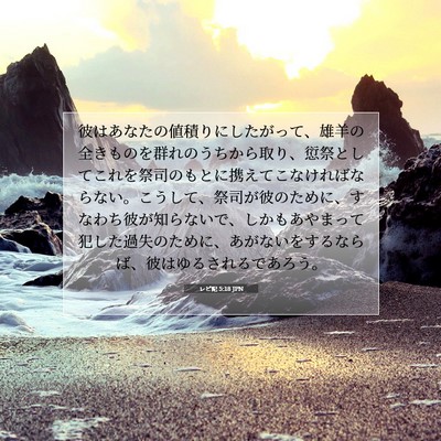 Picture 07 - レビ記 5:18 JPN - 彼はあなたの値積りにしたがって、 - Bible Verse Picture