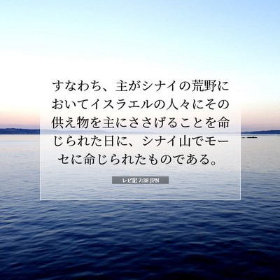 Picture 07 - レビ記 7:38 JPN - すなわち、主がシナイの荒野におい - Bible Verse Picture