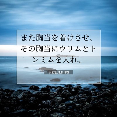 Picture 07 - レビ記 8:8 JPN - また胸当を着けさせ、その胸当にウ - Bible Verse Picture