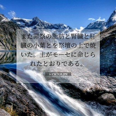 Picture 07 - レビ記 9:10 JPN - また罪祭の脂肪と腎臓と肝臓の小葉 - Bible Verse Picture