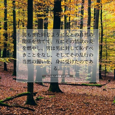Picture 07 - ローマ人への手紙 1:27 JPN - 男もまた同じように女との自然の関 - Bible Verse Picture