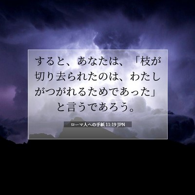 Picture 07 - ローマ人への手紙 11:19 JPN - すると、あなたは、「枝が切り去ら - Bible Verse Picture