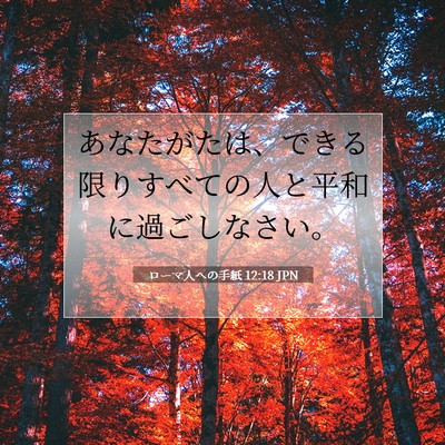 Picture 07 - ローマ人への手紙 12:18 JPN - あなたがたは、できる限りすべての - Bible Verse Picture