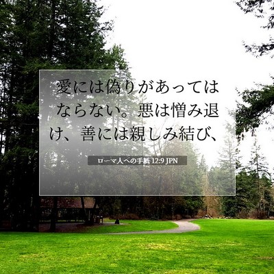 Picture 07 - ローマ人への手紙 12:9 JPN - 愛には偽りがあってはならない。悪 - Bible Verse Picture