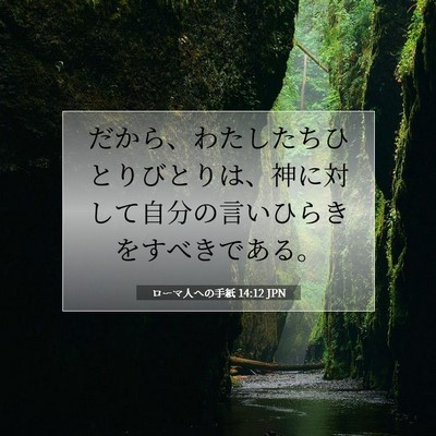 Picture 07 - ローマ人への手紙 14:12 JPN - だから、わたしたちひとりびとりは - Bible Verse Picture