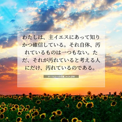 Picture 07 - ローマ人への手紙 14:14 JPN - わたしは、主イエスにあって知りか - Bible Verse Picture