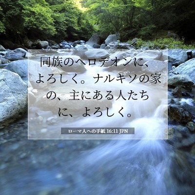 Picture 07 - ローマ人への手紙 16:11 JPN - 同族のヘロデオンに、よろしく。ナ - Bible Verse Picture