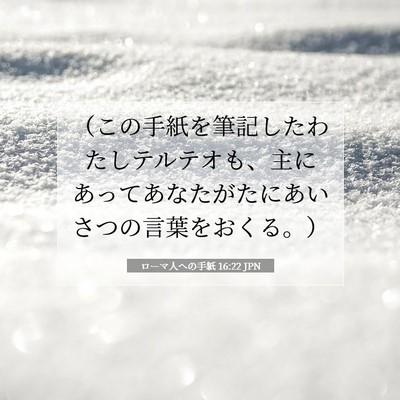Picture 07 - ローマ人への手紙 16:22 JPN - （この手紙を筆記したわたしテルテ - Bible Verse Picture