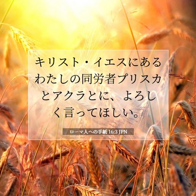 Picture 07 - ローマ人への手紙 16:3 JPN - キリスト・イエスにあるわたしの同 - Bible Verse Picture