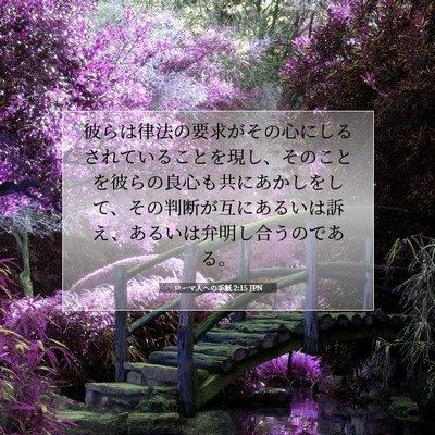 Picture 07 - ローマ人への手紙 2:15 JPN - 彼らは律法の要求がその心にしるさ - Bible Verse Picture