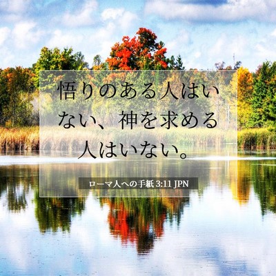 Picture 07 - ローマ人への手紙 3:11 JPN - 悟りのある人はいない、神を求める - Bible Verse Picture