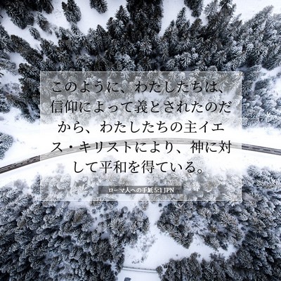 Picture 07 - ローマ人への手紙 5:1 JPN - このように、わたしたちは、信仰に - Bible Verse Picture
