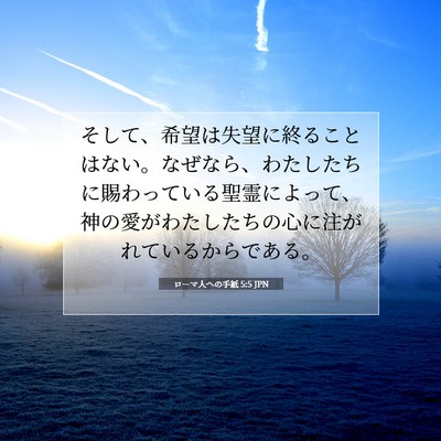 Picture 07 - ローマ人への手紙 5:5 JPN - そして、希望は失望に終ることはな - Bible Verse Picture