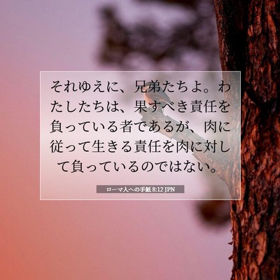 Picture 07 - ローマ人への手紙 8:12 JPN - それゆえに、兄弟たちよ。わたした - Bible Verse Picture