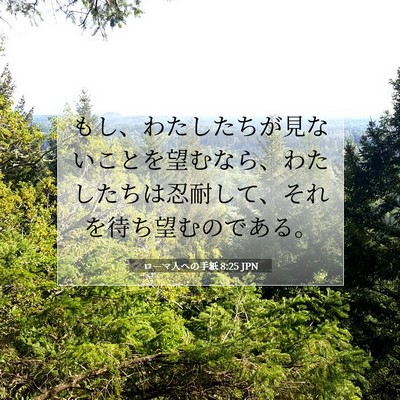 Picture 07 - ローマ人への手紙 8:25 JPN - もし、わたしたちが見ないことを望 - Bible Verse Picture