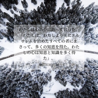 Picture 07 - 伝道の書 1:16 JPN - わたしは心の中に語って言った、「 - Bible Verse Picture